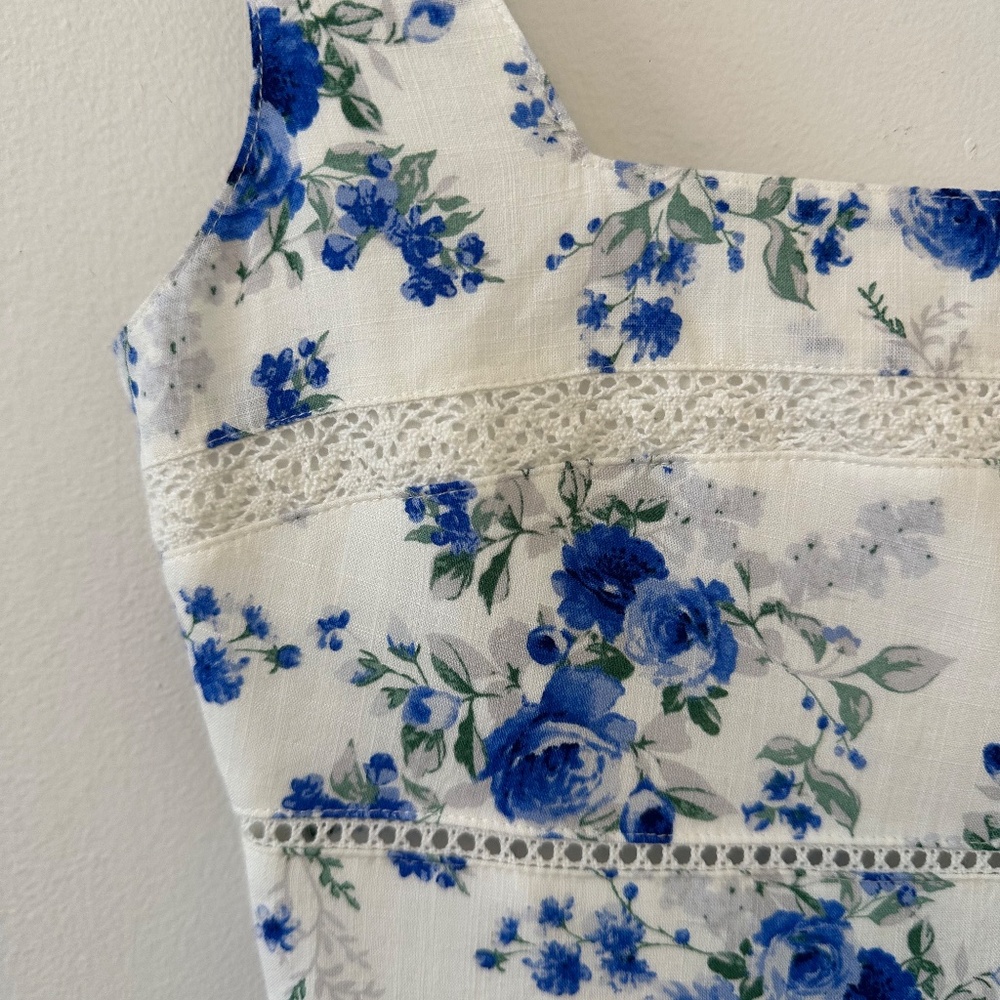 NWT Musette Blue Floral Square Neck Mini Dress | Size Small - Picture 4 of 10